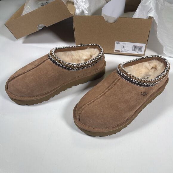 Ugg Women's tasman II slipper Chestnut Size 7 New In Box Suede Wool 1174470 - Picture 7 of 9